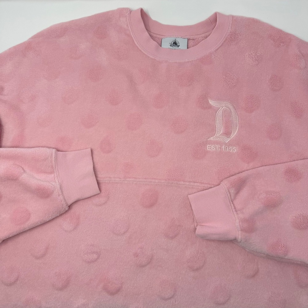 Disney Disneyland Resort Piglet Pink Polka Dot Fleece Spirit Jersey Large